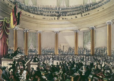 The National Assembly in the church St Paul, Frankfurt, convened in May 1848 by E.G. May